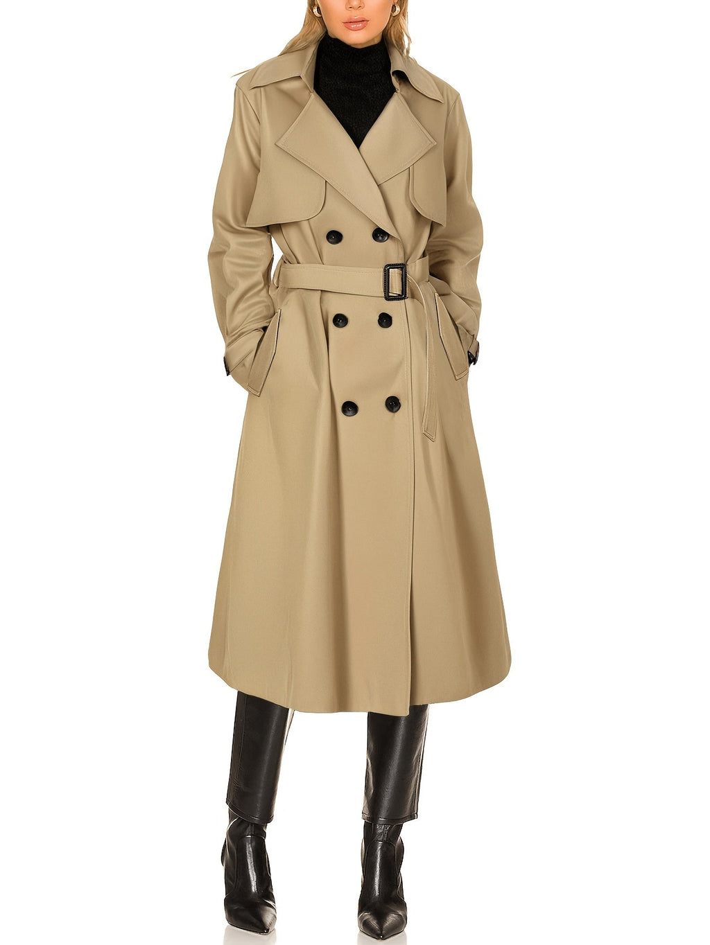 Davellia | Women’s Elegant Longline Office Trench Coat