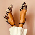 Davellia | Zebra-Print Pointed Toe Pumps With Ankle Strap