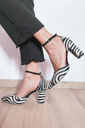 Davellia | Zebra Print Pumps With Ankle Strap