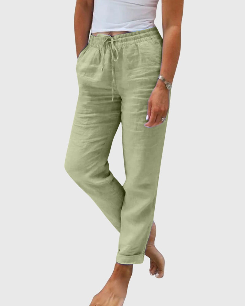 Davellia | Women’s Casual Drawstring Linen Pants