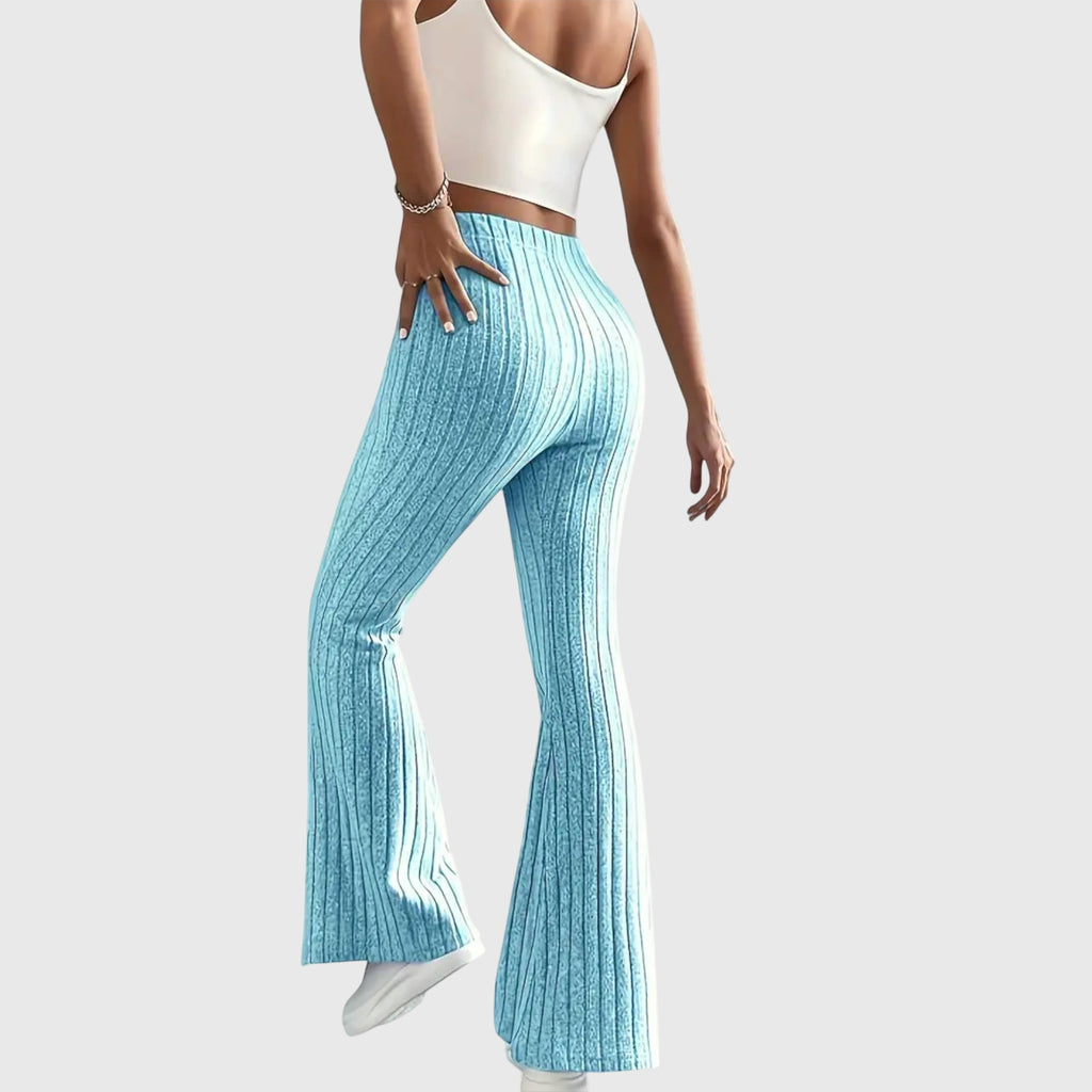 Davellia | Women’s Ribbed Flared Knit Pants