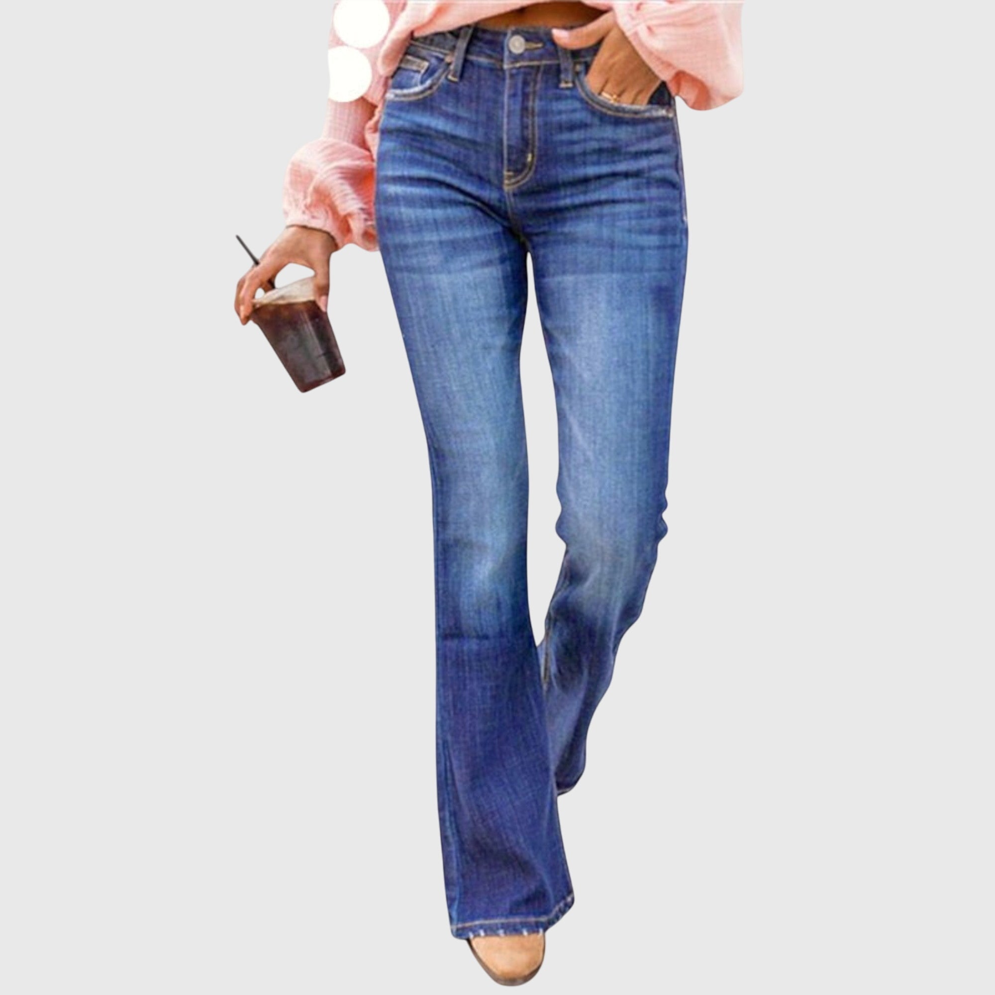 Davellia | Women’s Washed Flared Denim Pants