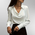 Davellia | Women’s Elegant Draped Collar Blouse