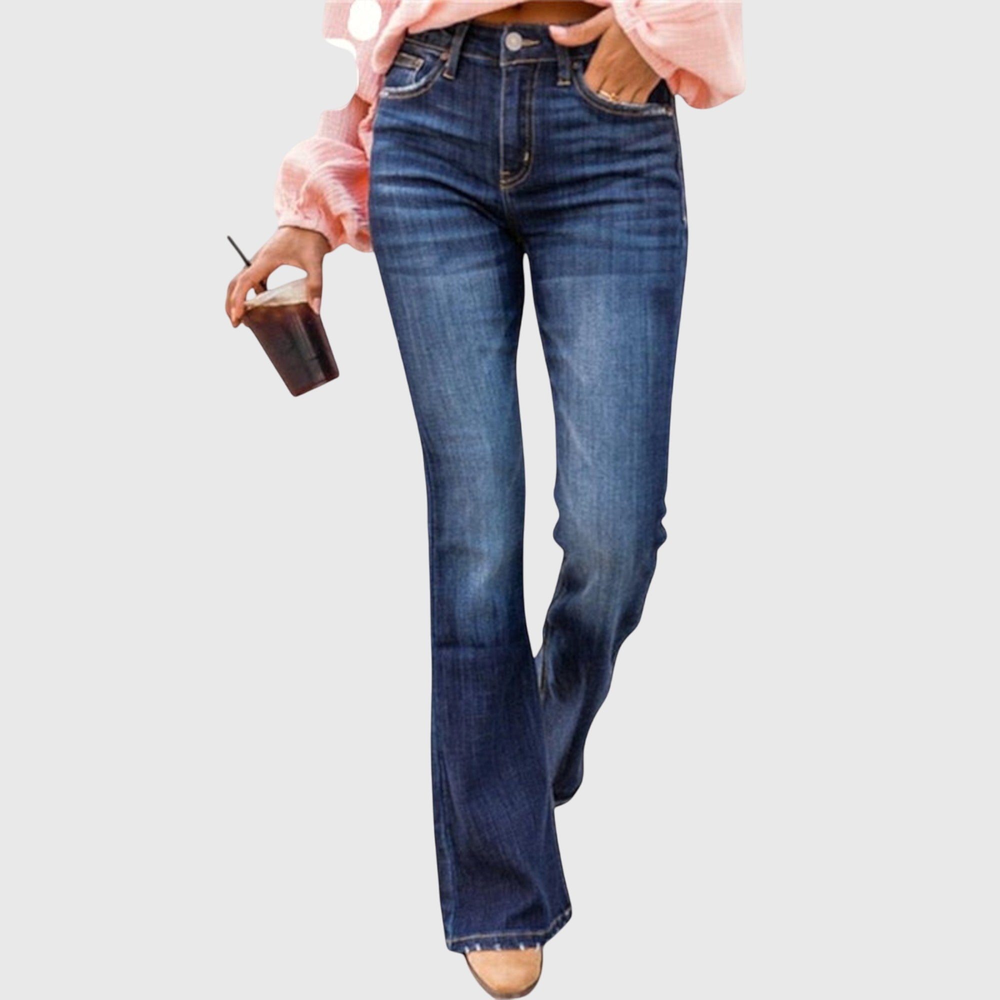 Davellia | Women’s Washed Flared Denim Pants