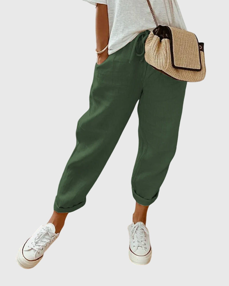 Davellia | Women’s Linen Casual Tapered Pants