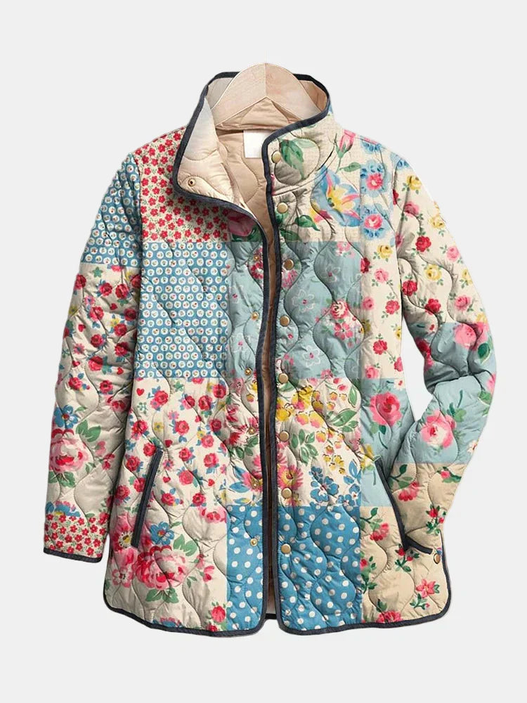 Davellia | Charming Floral Quilted Jacket for Women