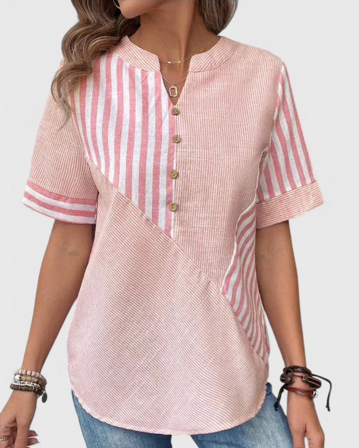 Davellia | Sophisticated  Striped  Blouse
