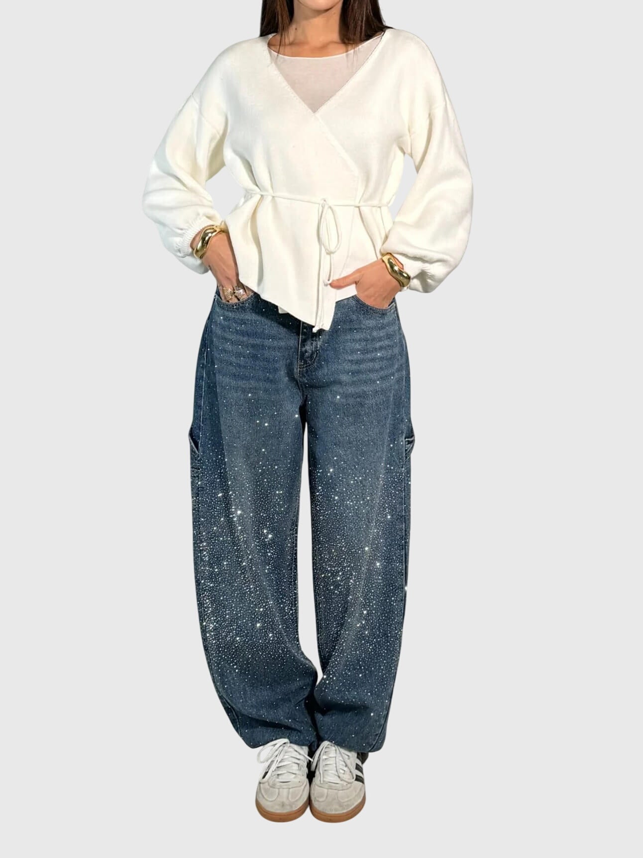 Davellia | Women’s Relaxed Balloon Fit Denim Pants