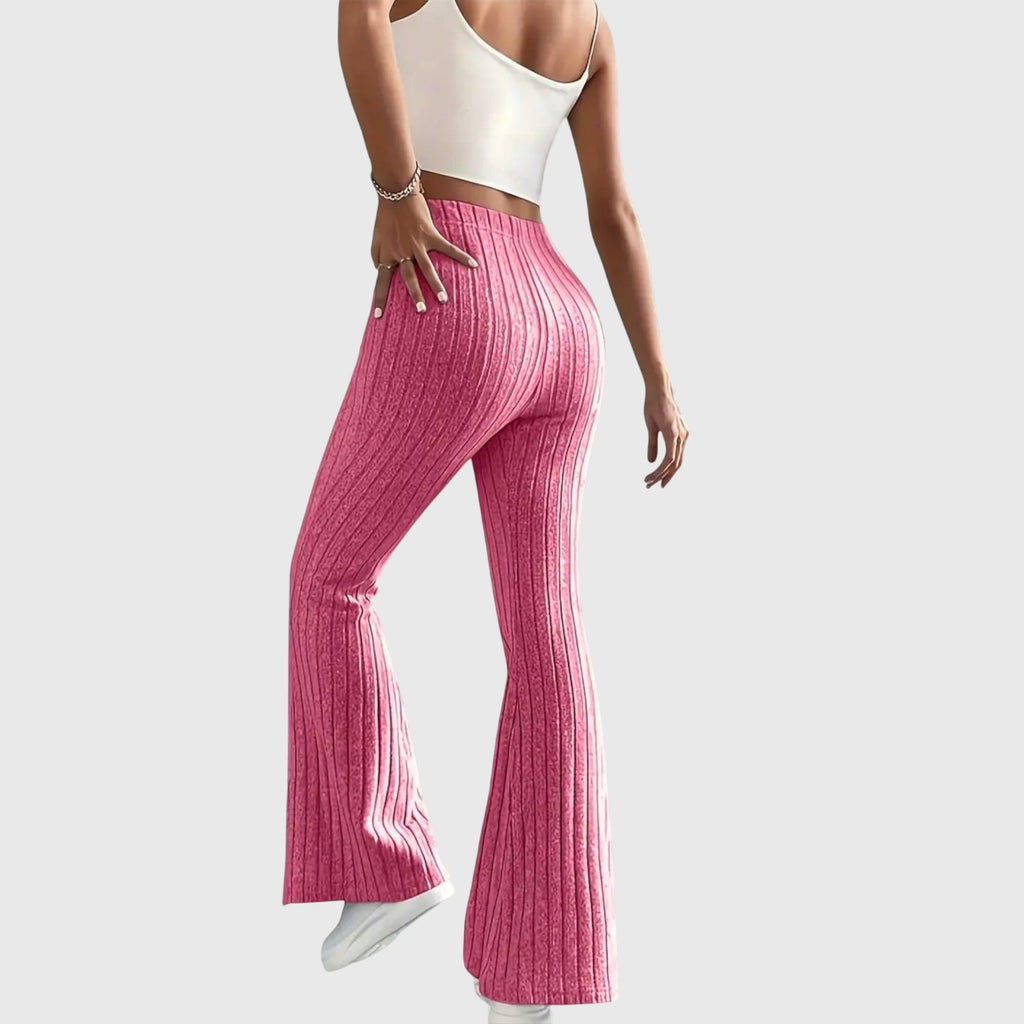 Davellia | Women’s Ribbed Flared Knit Pants