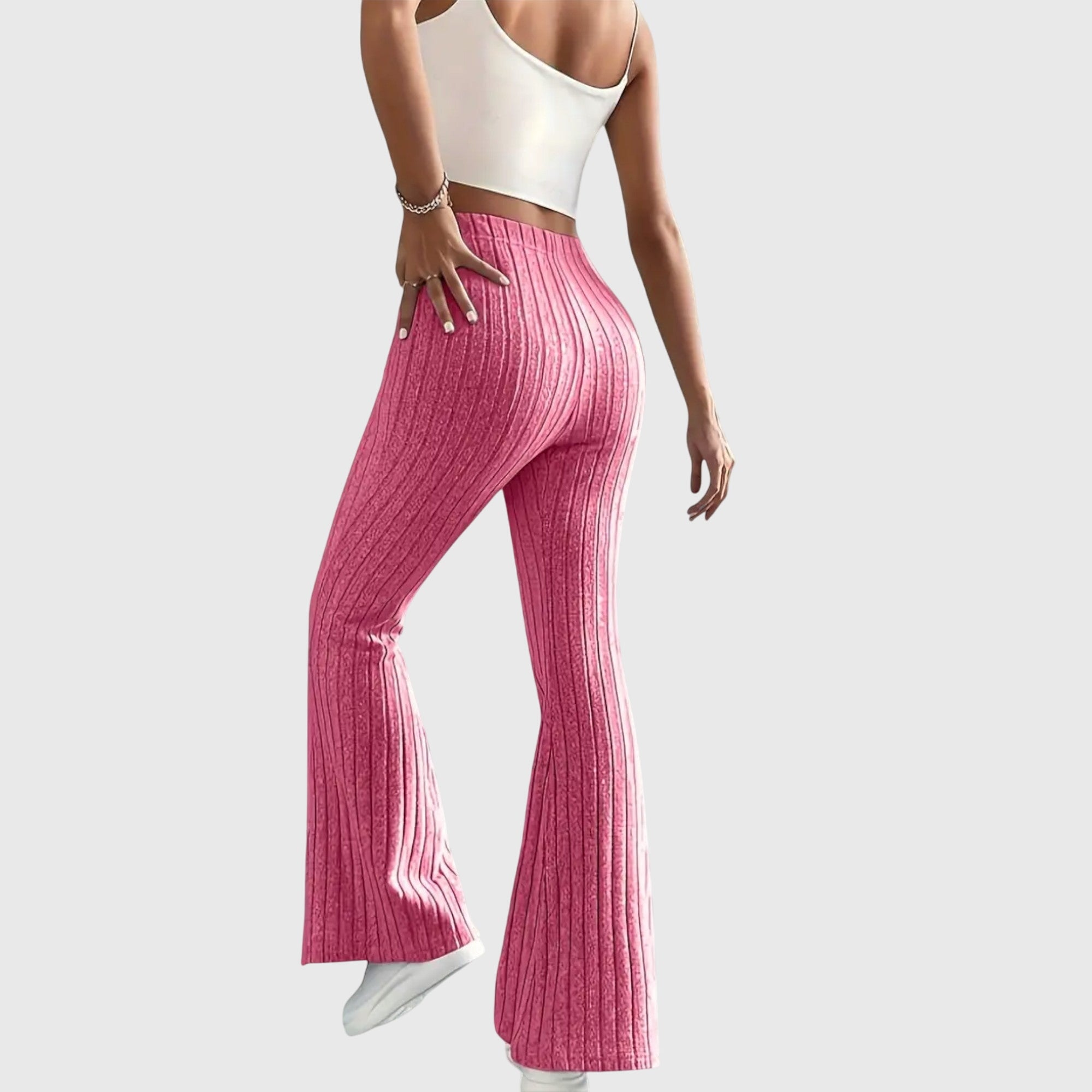 Davellia | Women’s Ribbed Flared Knit Pants