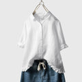 Davellia  | Woman's Button Up Ruffle Top