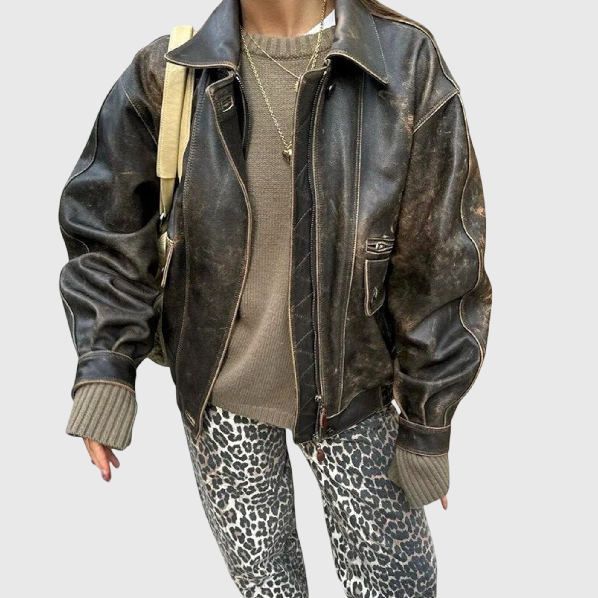 Davellia | Women’s Stylish Leopard Print Jeans