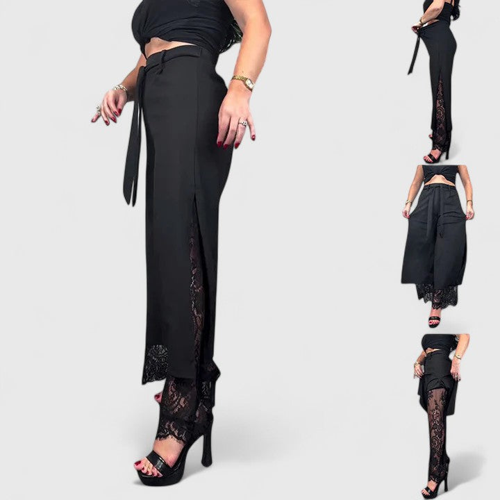 Davellia | Women’s Distressed Wide Leg Denim Jeans