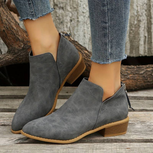 Davellia | Women’s Casual Low Heel Slip-On Boots