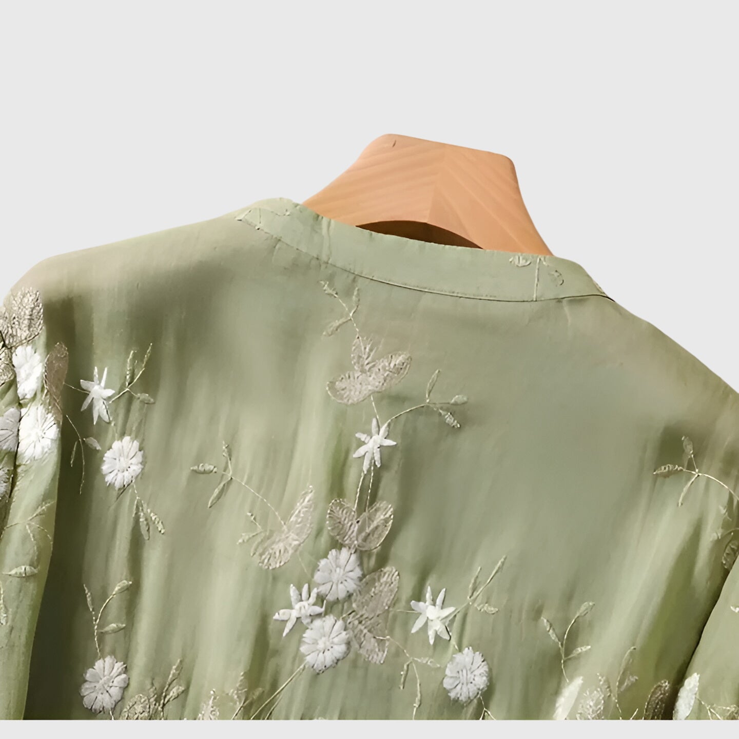 Davellia | Women's Elegant Floral Embroidered Button Blouse