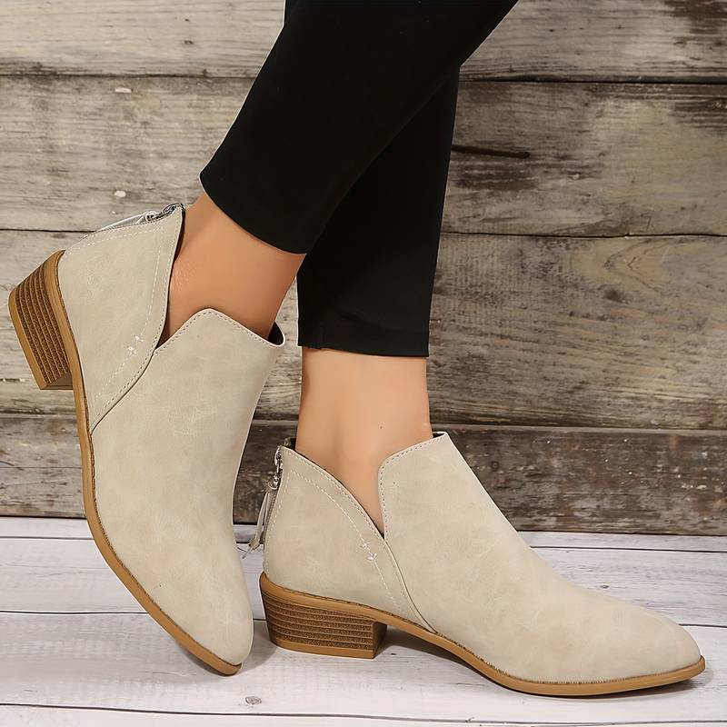 Davellia | Women’s Casual Low Heel Slip-On Boots