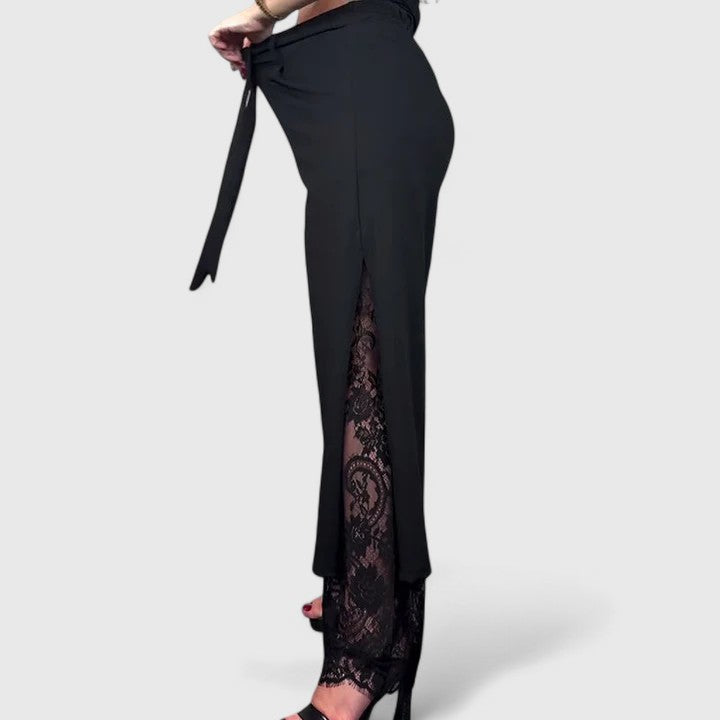 Davellia | Women’s Distressed Wide Leg Denim Jeans