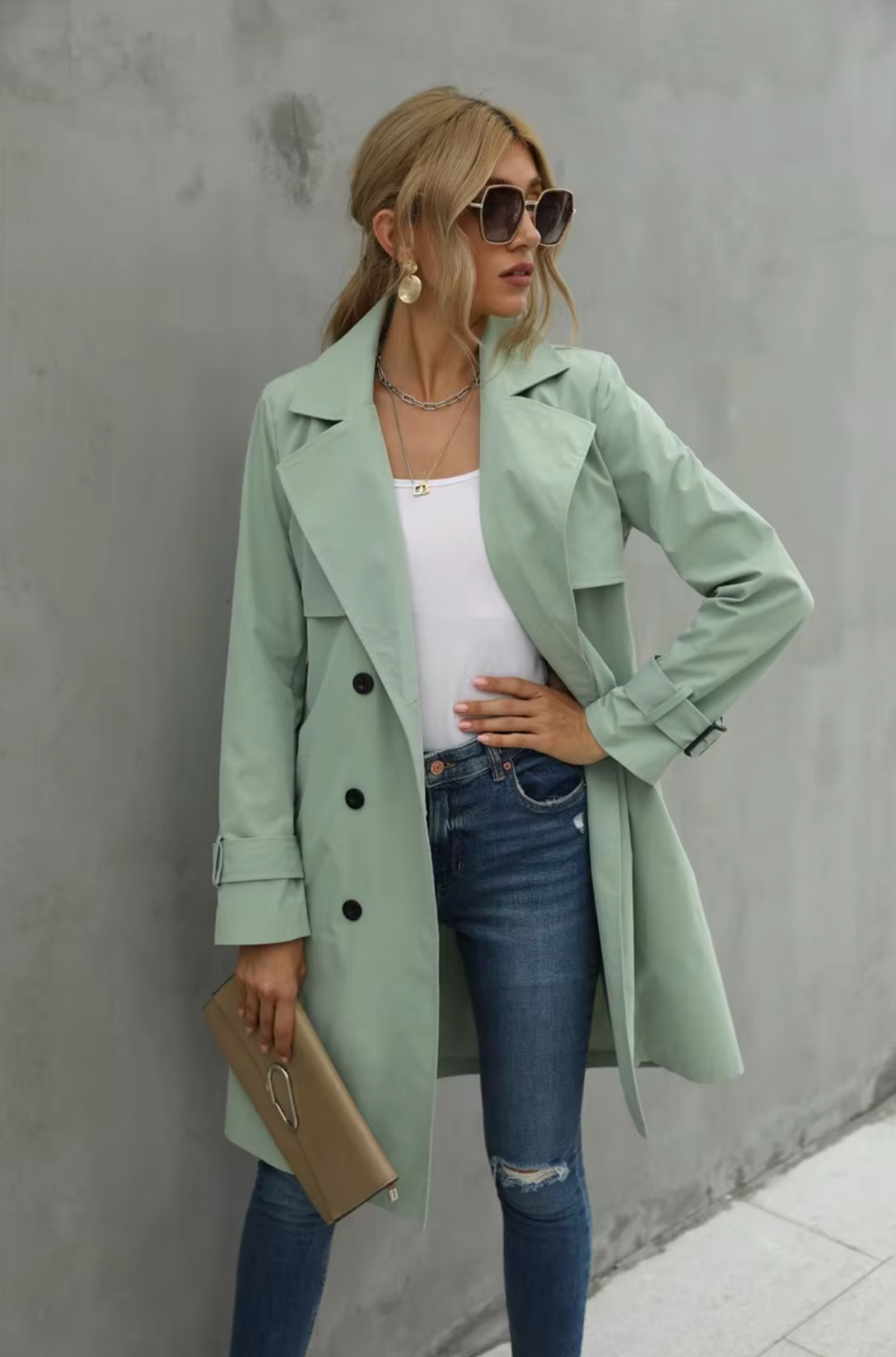 Davellia | Women’s Elegant Double-Breasted Casual Coat