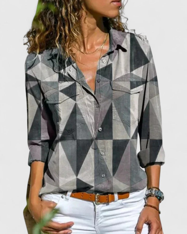 Davellia | Women's Colorful Striped Button-Up Shirt