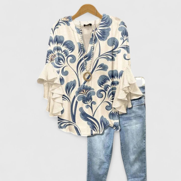 Davellia | Vintage Print Inspired Top