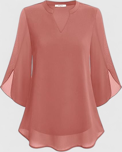 Davellia | Women's Elegant Flowy Cape Sleeve Tunic Top