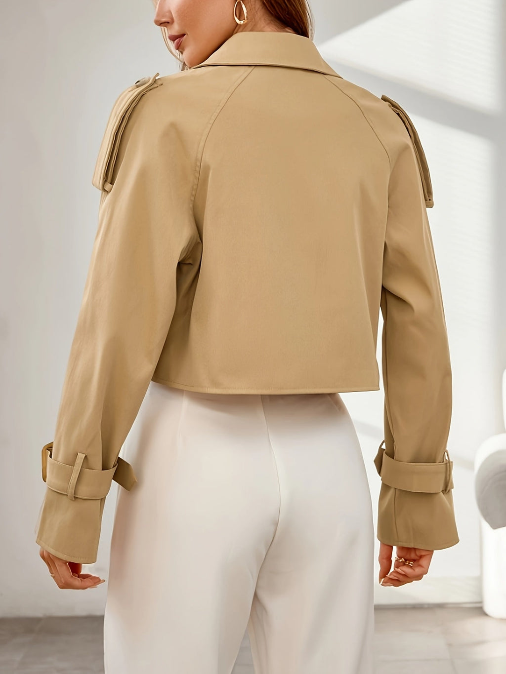 Davellia | Women’s Trendy Cropped Office Wear Jacket