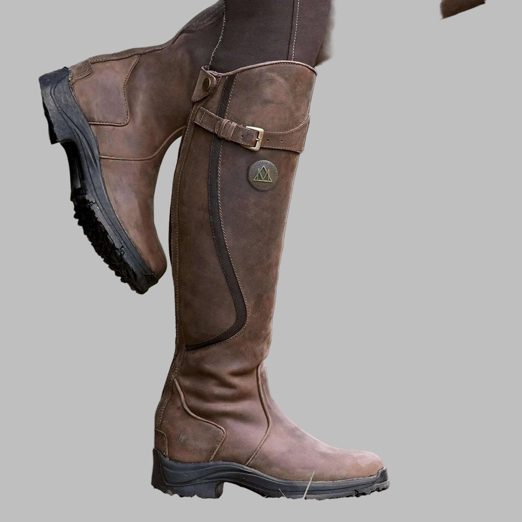 Davellia | Women’s Leather Hiking Boots with Strap
