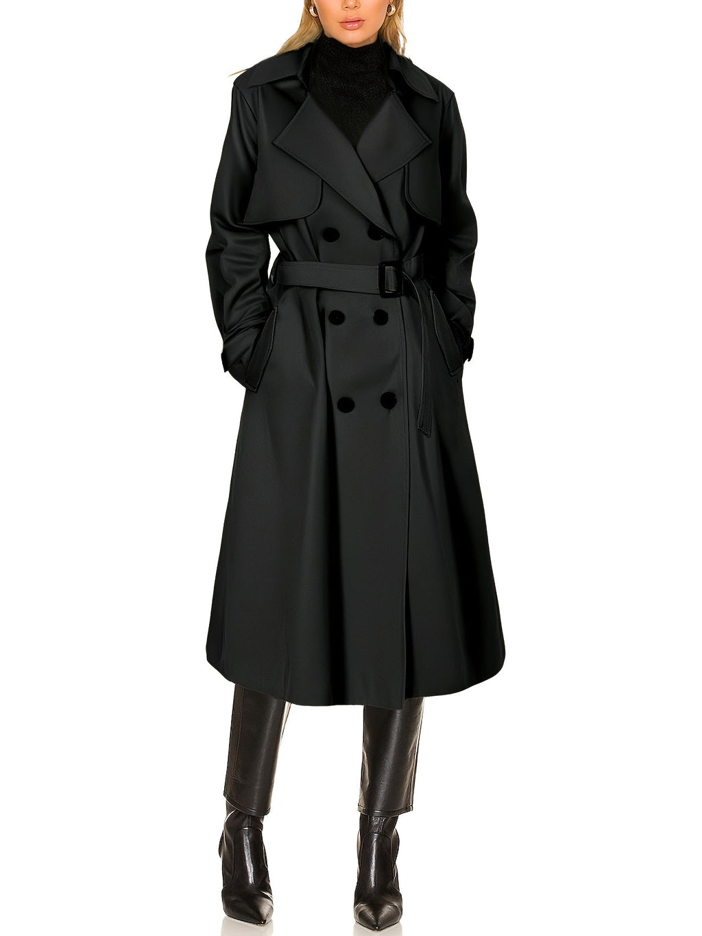 Davellia | Women’s Elegant Longline Office Trench Coat