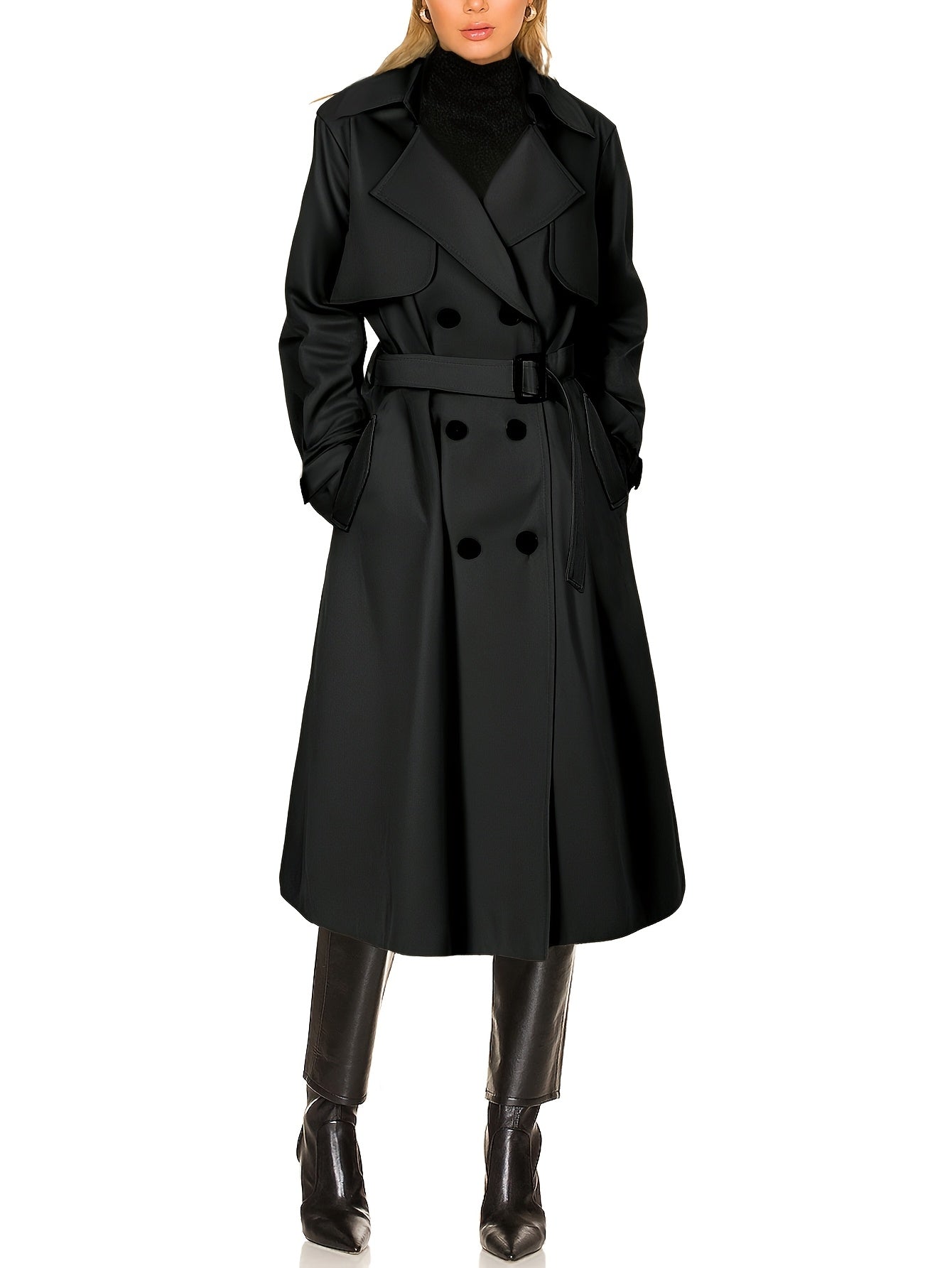 Davellia | Women’s Elegant Longline Office Trench Coat