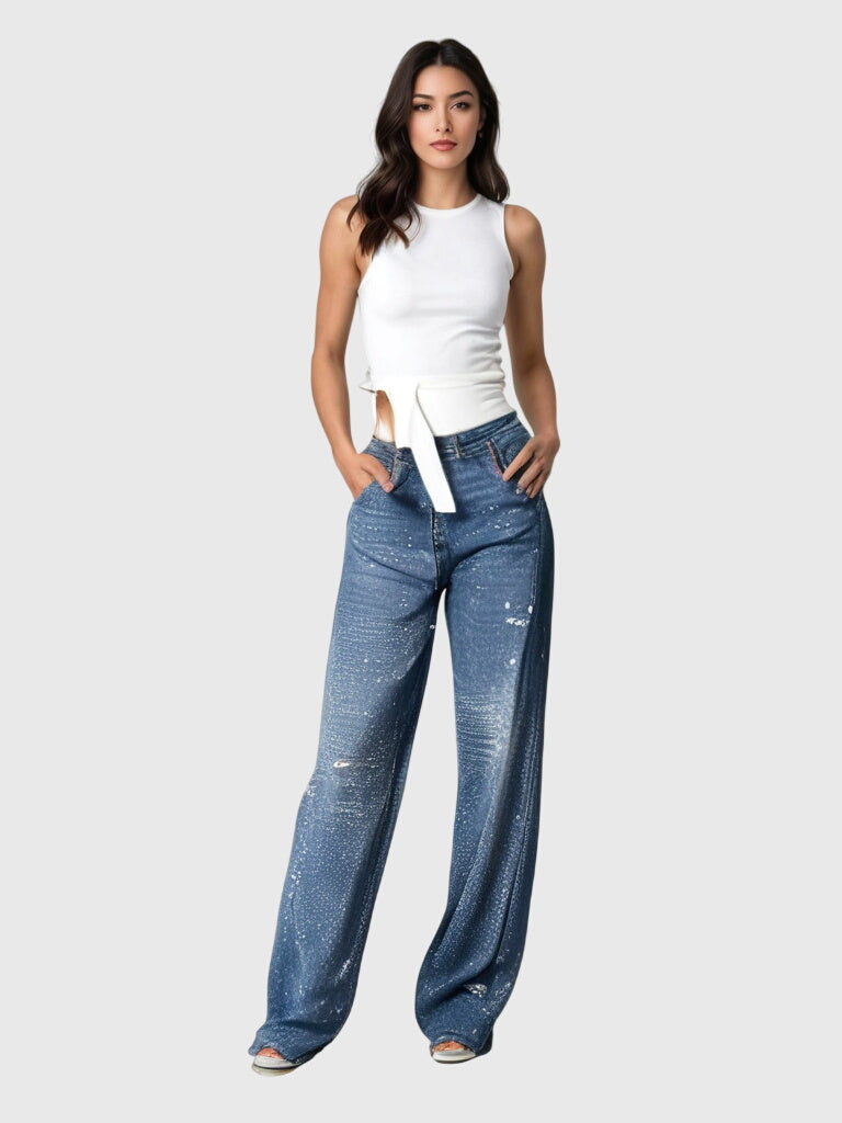 Davellia | Women’s Relaxed Balloon Fit Denim Pants