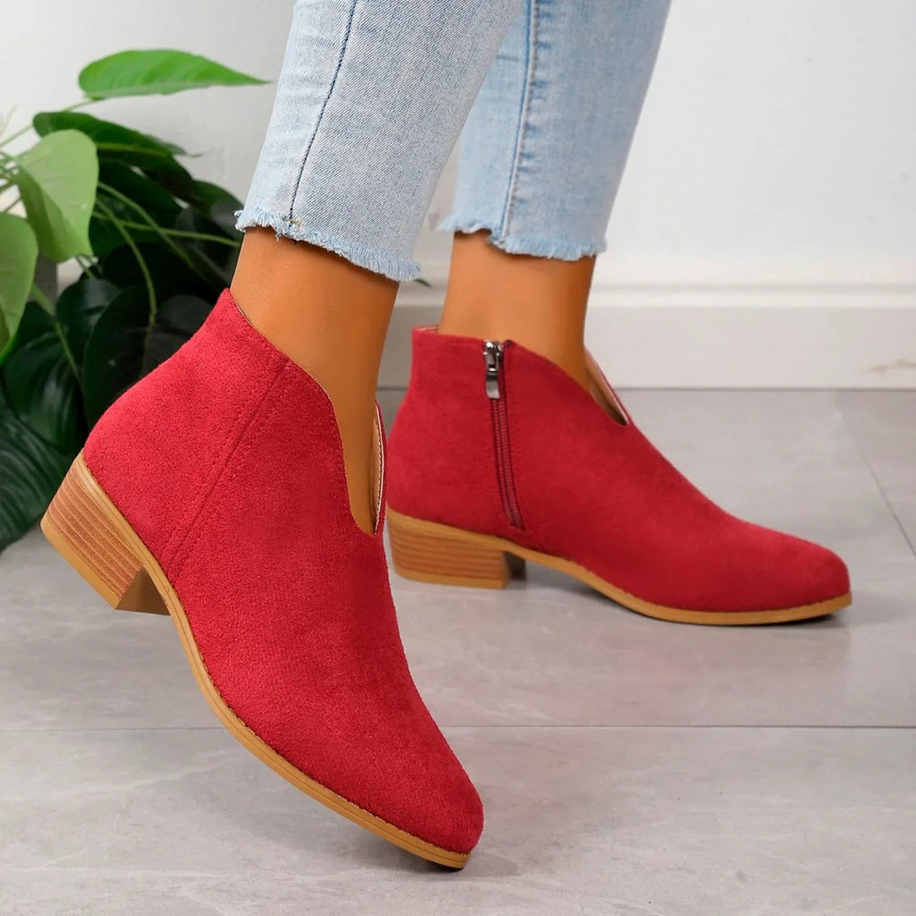 Davellia | Women’s Leopard Print Ankle Boots with Zipper