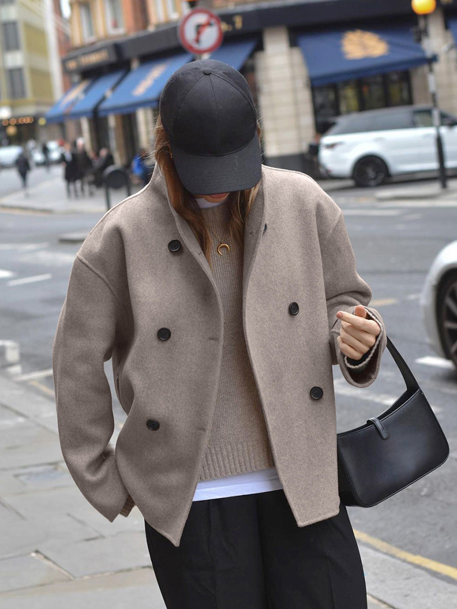 Davellia | Classic Chic Double-Breasted Coat for Women