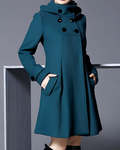 Davellia | Women’s Elegant Hooded Button-Down Coat