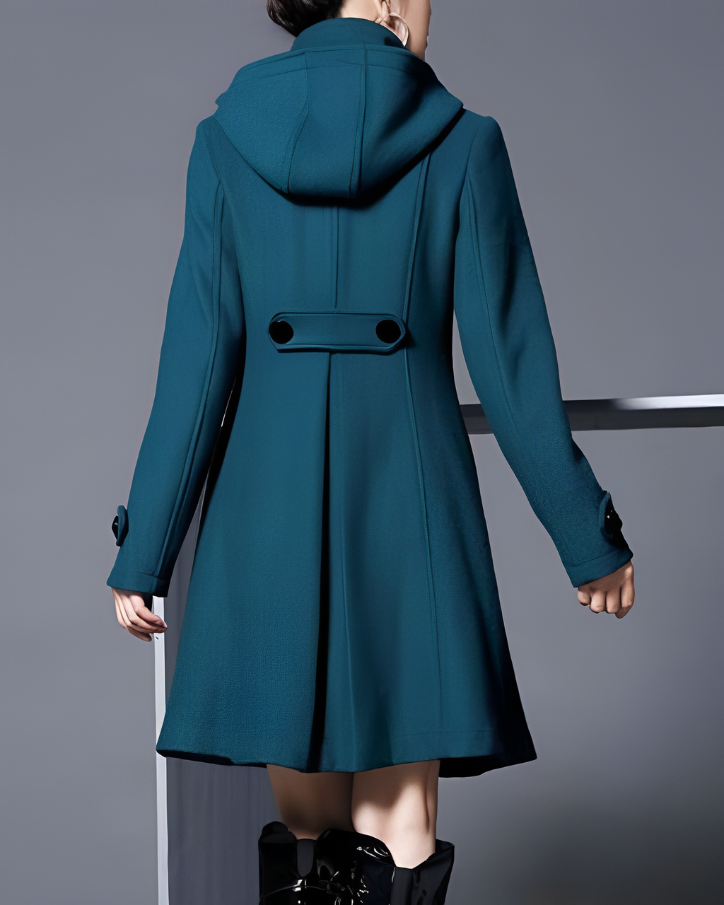 Davellia | Women’s Elegant Hooded Button-Down Coat