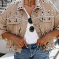 Davellia | Women’s Studded Short Cropped Casual Jacket