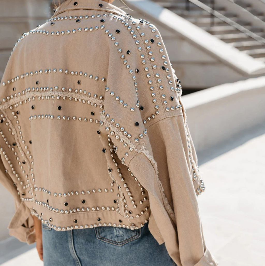 Davellia | Women’s Studded Short Cropped Casual Jacket