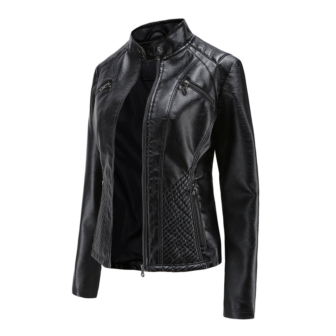 Davellia | Women’s Classic Zip-up Biker Jacket