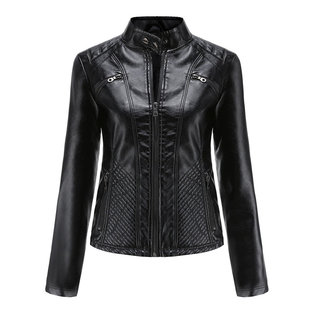 Davellia | Women’s Classic Zip-up Biker Jacket