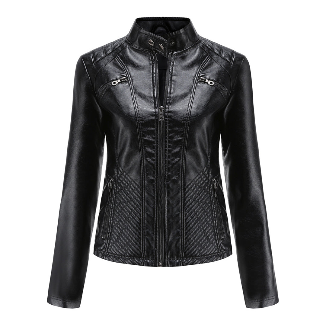Davellia | Women’s Classic Zip-up Biker Jacket