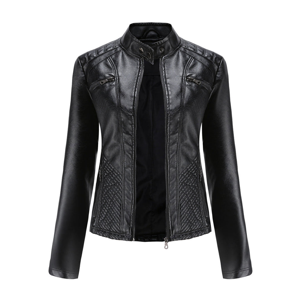 Davellia | Women’s Classic Zip-up Biker Jacket