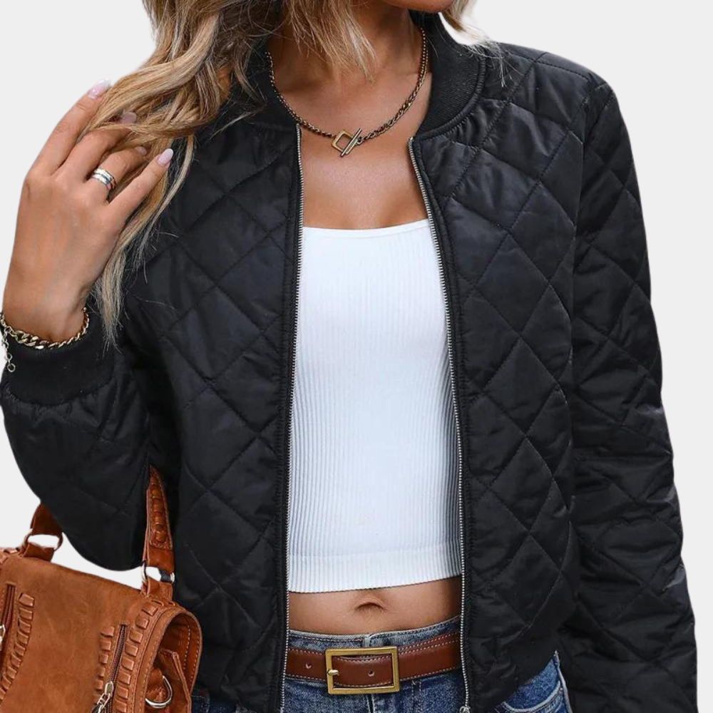 Davellia | Women’s Quilted Zip-Up Bomber Jacket