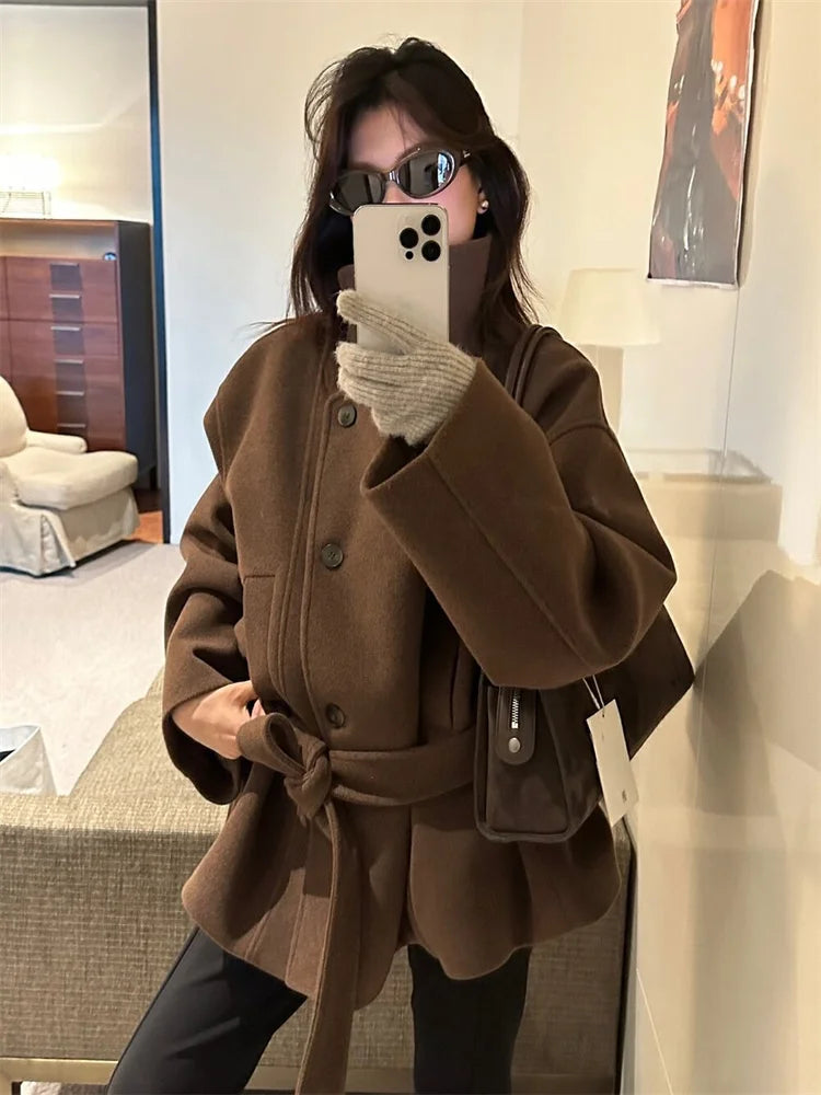 Davellia  | Women’s Spring Textured High Collar Coat