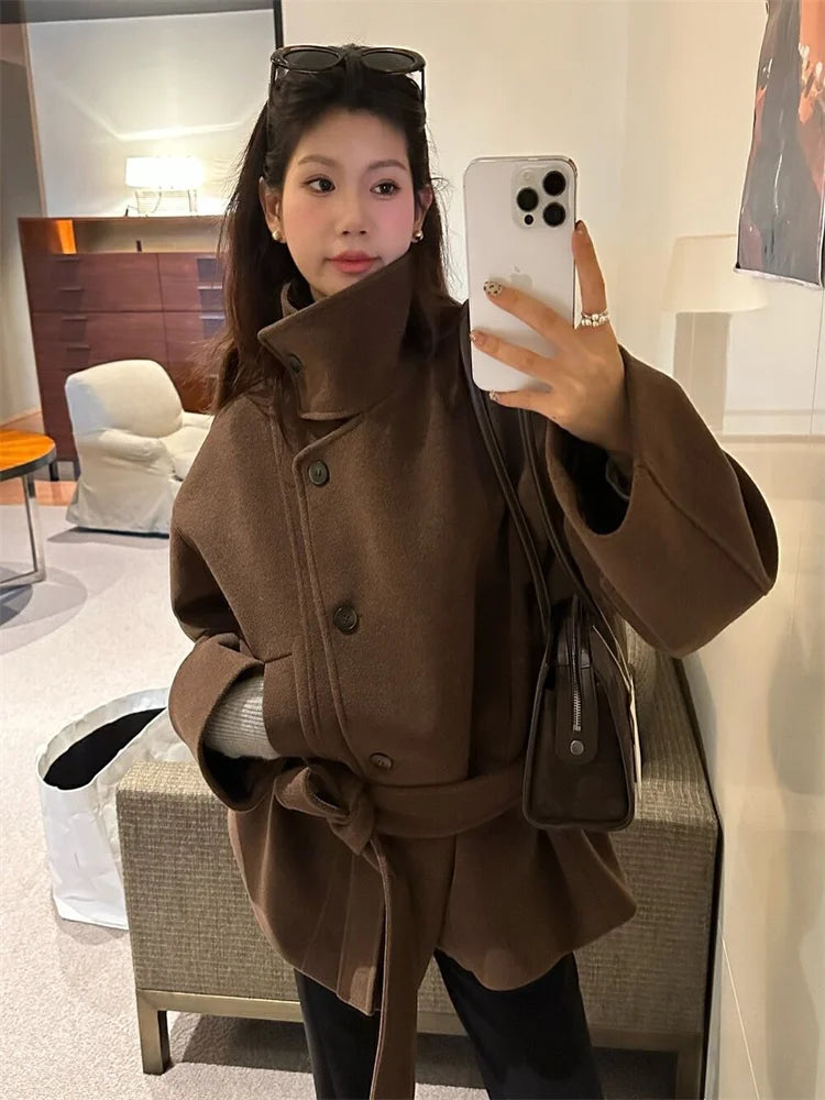 Davellia  | Women’s Spring Textured High Collar Coat