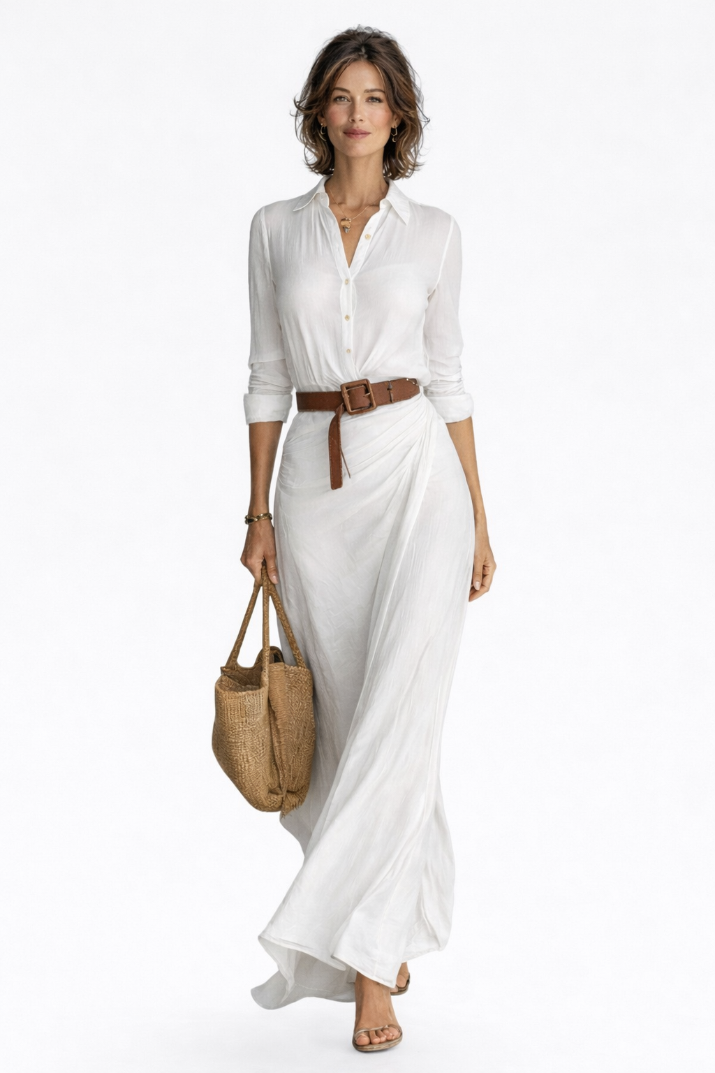 Davellia | Single Breasted Long Sleeve Belted Maxi Dress