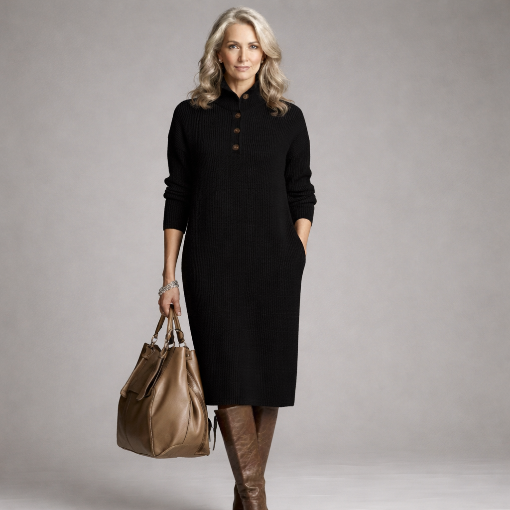 Davellia | Chic Ribbed Midi Dress