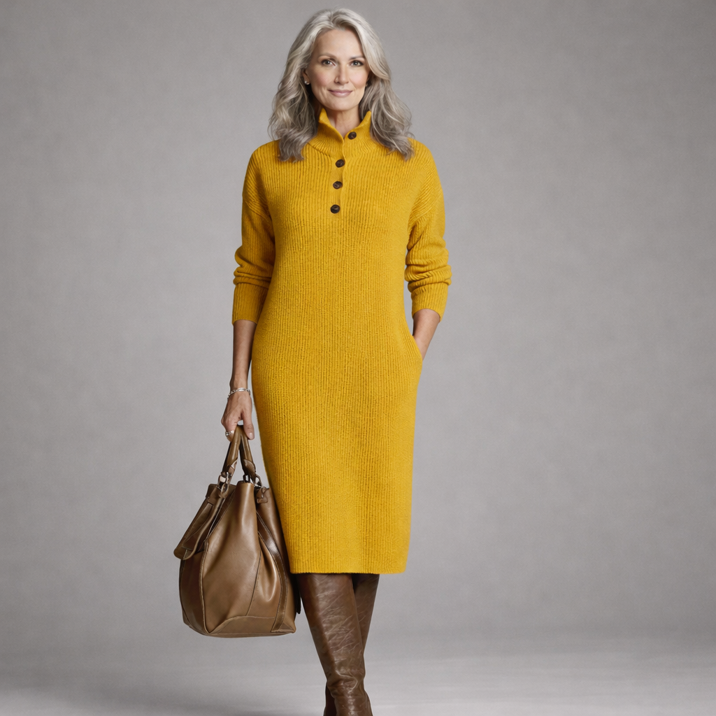 Davellia | Chic Ribbed Midi Dress