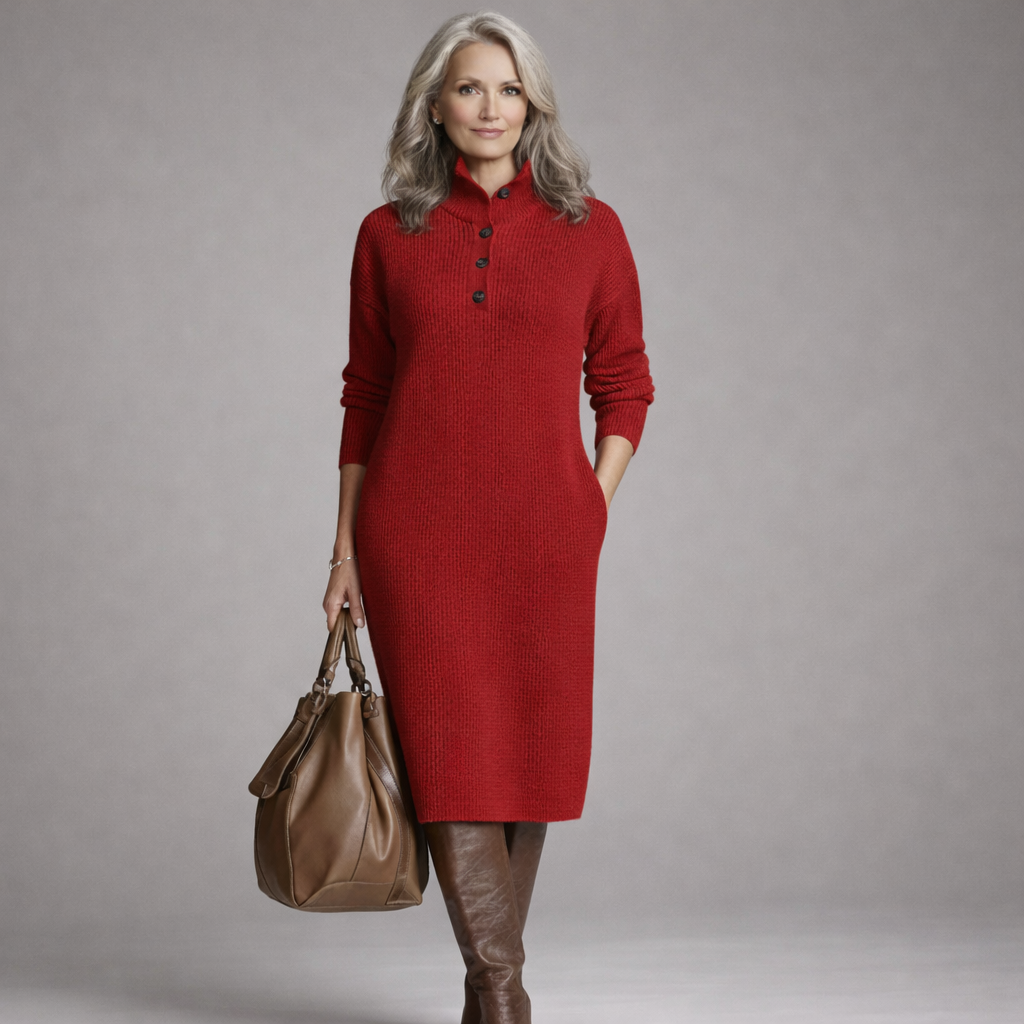 Davellia | Chic Ribbed Midi Dress