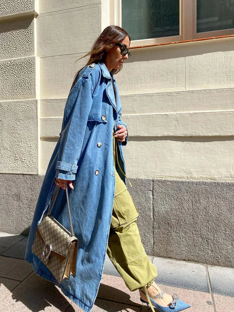 Davellia | Women’s Long Sleeve Belted Trench Coat