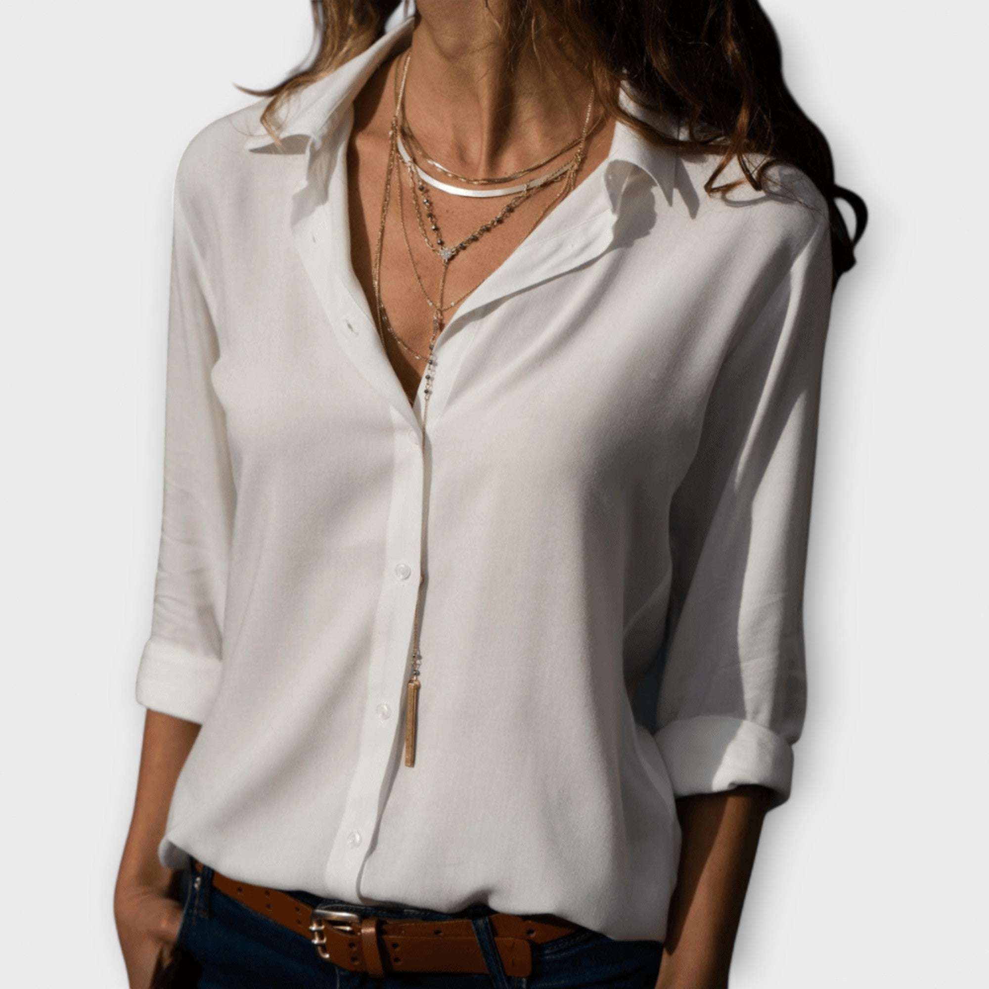 Davellia | Elegant V-Neck Loose Fit Top