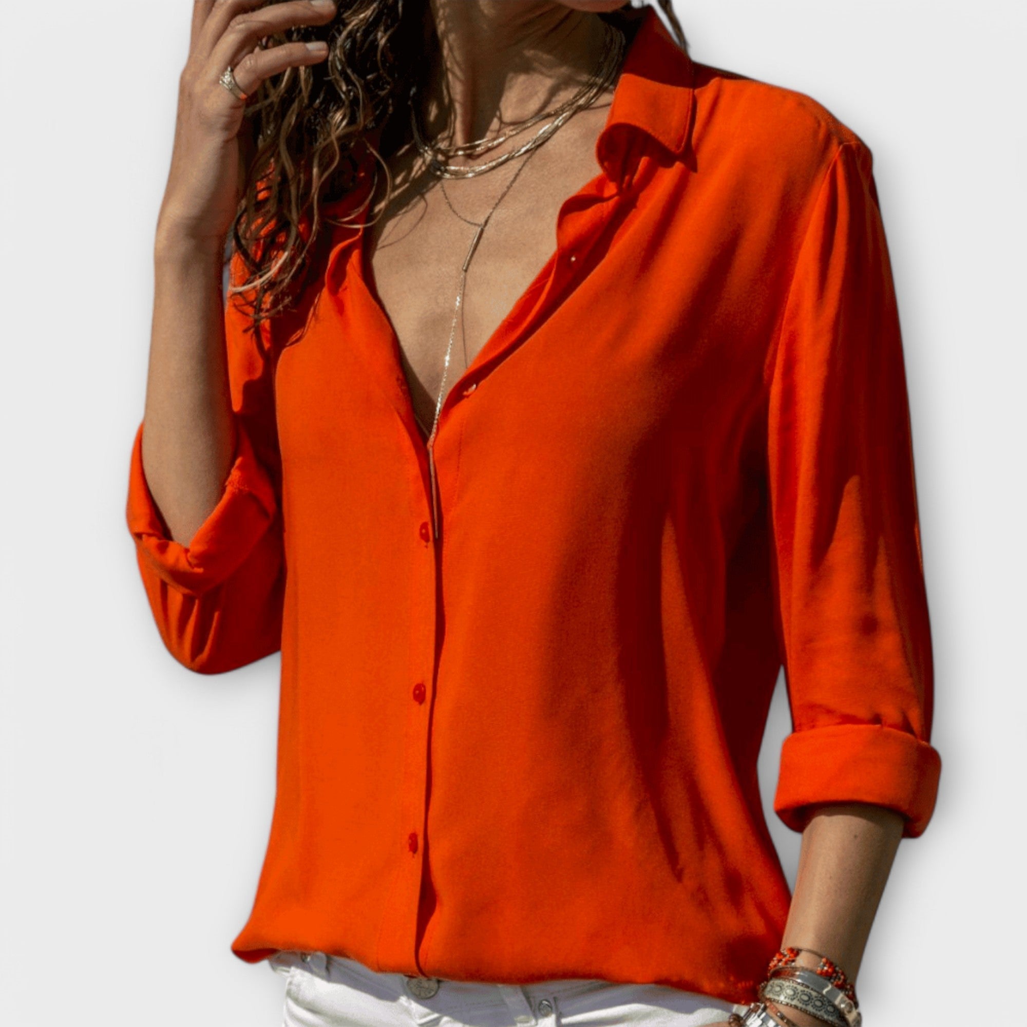 Davellia | Elegant V-Neck Loose Fit Top
